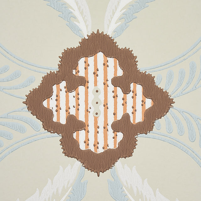 Front Waltz Sage by Schumacher Botanical Trellis Wallpaper – Hobe Erwin Wallflowers II 5013150