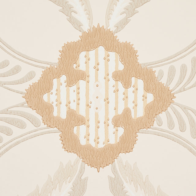 Front Waltz Grey & Gold by Schumacher Elegant Trellis Floral Wallpaper – Schumacher 5013151