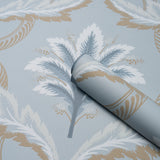 Front Waltz Light Blue by Schumacher Botanical Trellis Wallpaper – Wallflowers II Collection 5013152