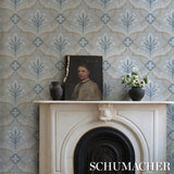 Front Waltz Light Blue by Schumacher Botanical Trellis Wallpaper – Wallflowers II Collection 5013152
