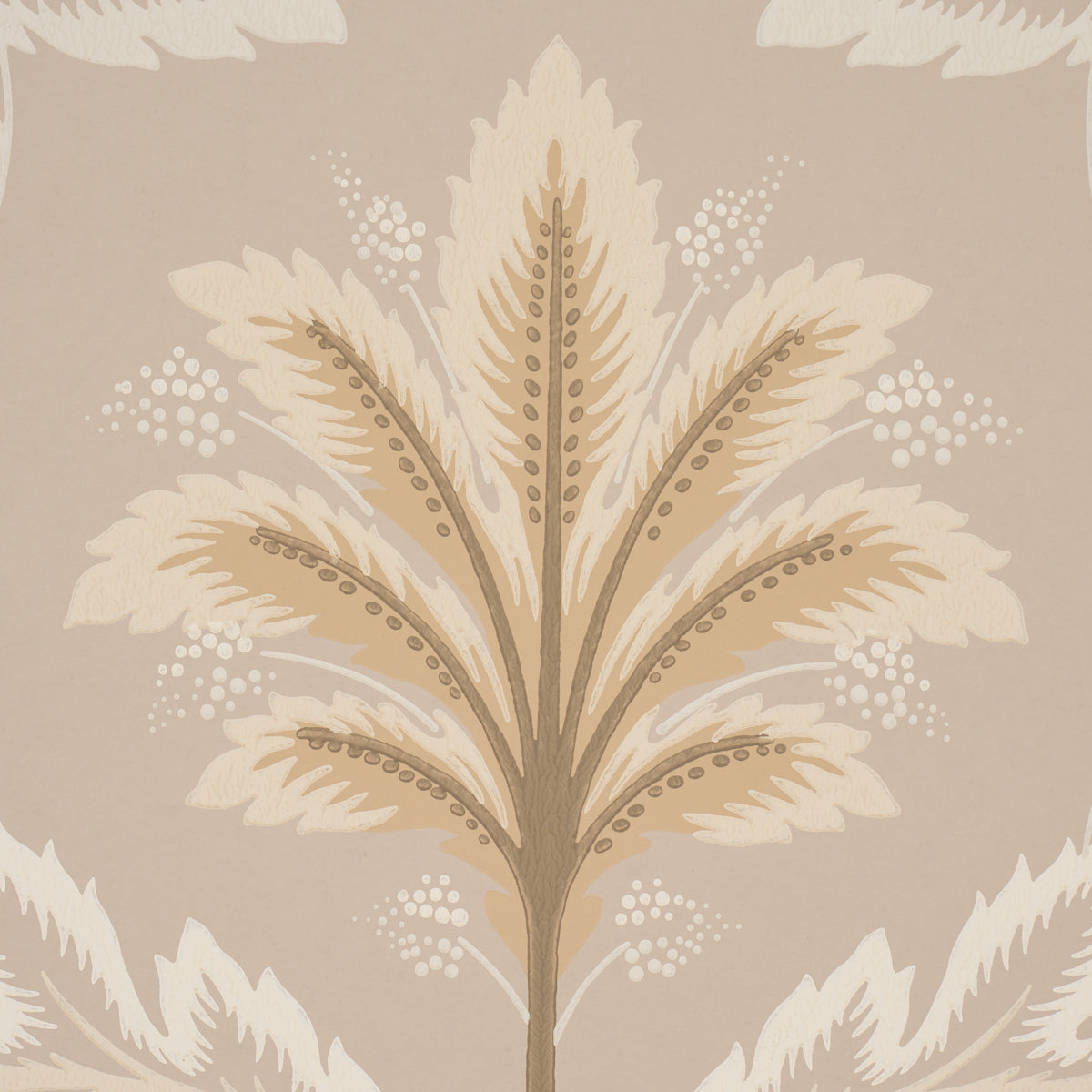 Front Waltz Taupe by Schumacher Wallflowers II Collection Wallpaper – Schumacher 5013153