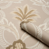 Front Waltz Taupe by Schumacher Wallflowers II Collection Wallpaper – Schumacher 5013153