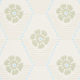 Hive Bloom Sage by Schumacher Geometric Floral Wallpaper – Hobe Erwin Collection 5013160