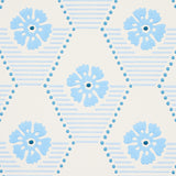 Hive Bloom Blues by Schumacher Geometric Floral Wallpaper – Hobe Erwin 5013161