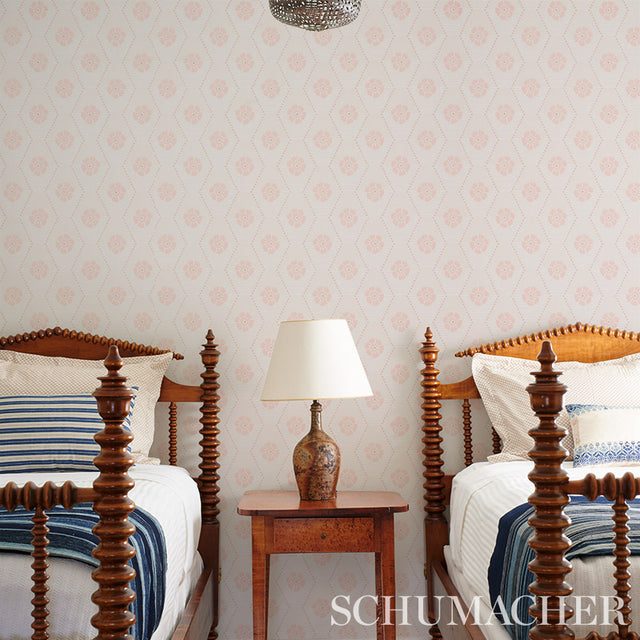 Hive Bloom Blues by Schumacher Geometric Floral Wallpaper – Hobe Erwin 5013161