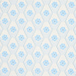 Hive Bloom wallpaper in blues by Schumacher, featuring a geometric floral pattern from the Hobe Erwin collection.