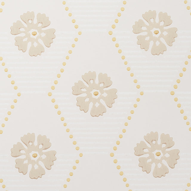 Hive Bloom Sand by Schumacher Geometric Floral Wallpaper – Hobe Erwin Collection 5013162