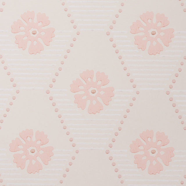 Hive Bloom Blush by Schumacher Geometric Floral Wallpaper – Hobe Erwin Collection 5013163