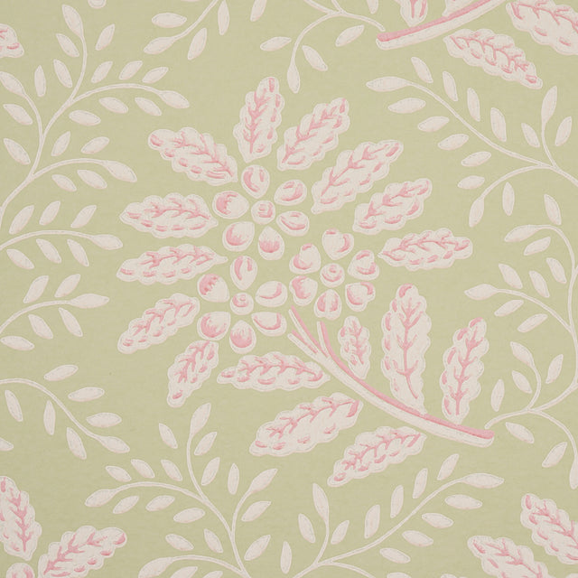 Secret Garden Green by Schumacher Hobe Erwin Botanical Wallpaper – Schumacher 5013170