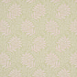 Secret Garden wallpaper in green by Schumacher, featuring leafy floral bouquets and vines in a soft, graphic pattern.