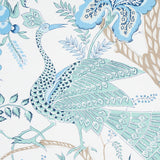 Aveline Seaglass by Schumacher Regal Peacock & Floral Wallpaper – Schumacher 5013190