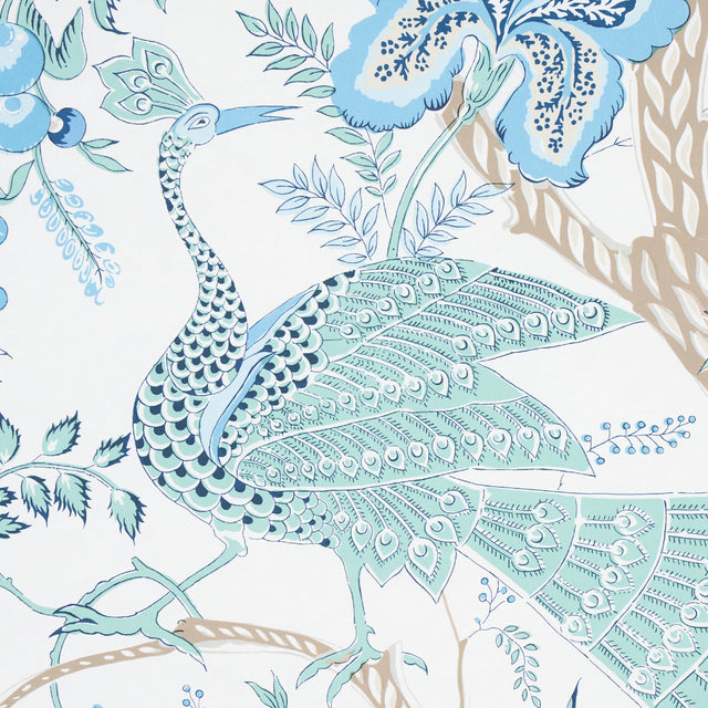 Aveline Seaglass by Schumacher Regal Peacock & Floral Wallpaper – Schumacher 5013190