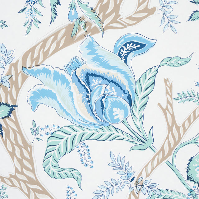 Aveline Seaglass by Schumacher Regal Peacock & Floral Wallpaper – Schumacher 5013190