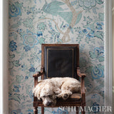Aveline Seaglass by Schumacher Regal Peacock & Floral Wallpaper – Schumacher 5013190