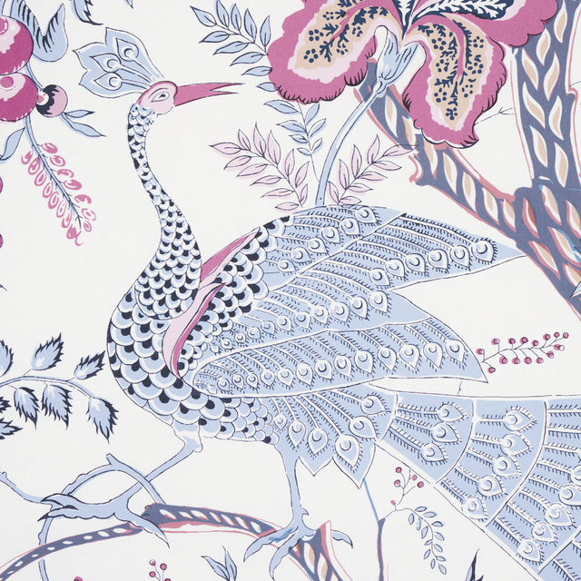 Aveline Lilac by Schumacher Scenic Peacock and Floral Wallpaper – Schumacher 5013191