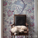 Aveline Lilac by Schumacher Scenic Peacock and Floral Wallpaper – Schumacher 5013191