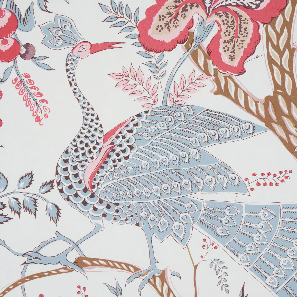 Aveline Rose by Schumacher Regal Peacock & Floral Wallpaper – Schumacher 5013192