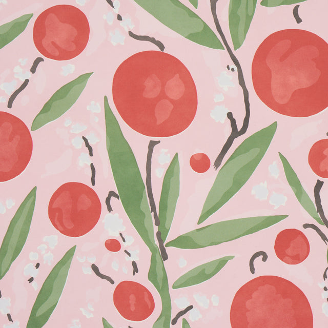 Mirabelle Cherry & Blush by Schumacher Painterly Floral Wallpaper – Schumacher 5013201