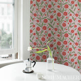 Mirabelle Cherry & Blush by Schumacher Painterly Floral Wallpaper – Schumacher 5013201