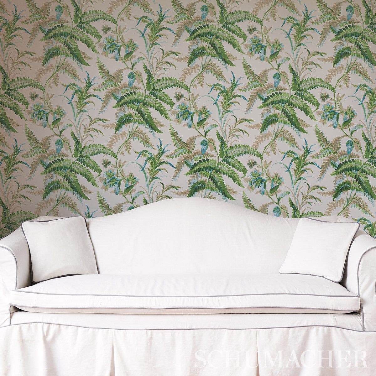 Myers Fern Lagoon by Schumacher Classic Botanical Wallpaper – Schumacher 5013230