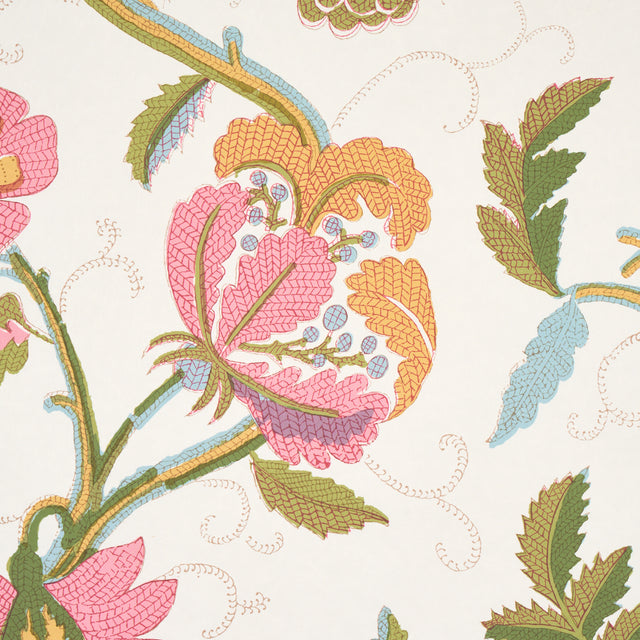 Indali Pink & Leaf Floral Wallpaper by Schumacher – 5013241