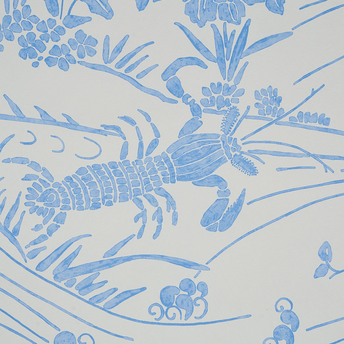 Sea Garden Porcelain Blue by Schumacher Scenic Underwater Wallpaper – Schumacher 5013280