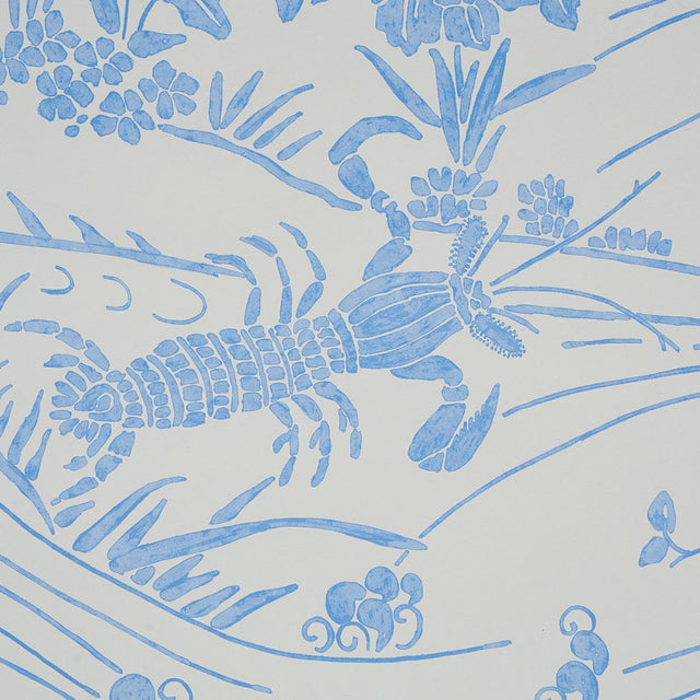 Sea Garden Porcelain Blue by Schumacher Scenic Underwater Wallpaper – Schumacher 5013280
