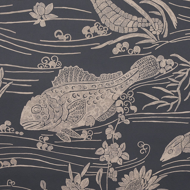 Sea Garden Charcoal by Schumacher Underwater Scenic Wallpaper – Schumacher 5013281