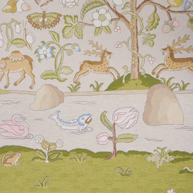 Chaucer's Forest Panel Set Alabaster by Schumacher Scenic Wall Mural Wallpaper – Schumacher 5013291