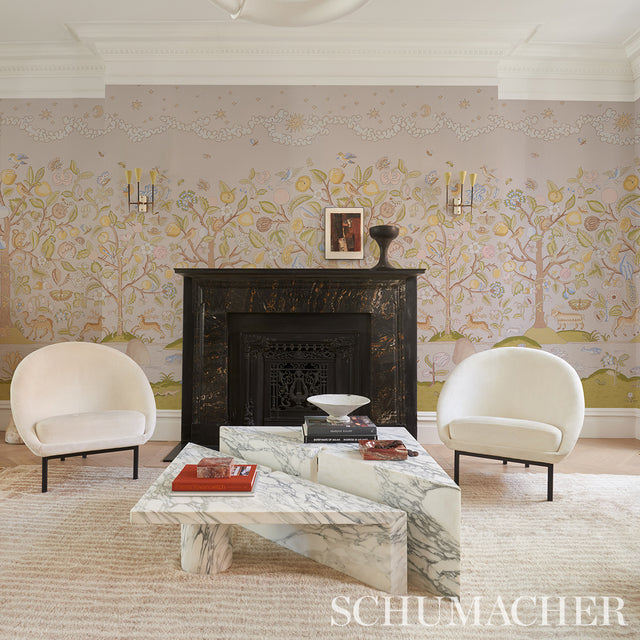 Chaucer's Forest Panel Set Alabaster by Schumacher Scenic Wall Mural Wallpaper – Schumacher 5013291
