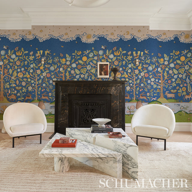 Chaucer's Forest Panel Set Slate Scenic Wallpaper – Schumacher 5013292