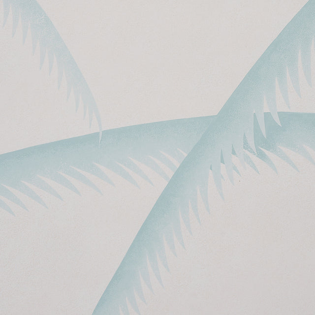 Deco Palms Seaglass by Schumacher Art Deco Palm Frond Wallpaper – Schumacher 5013300