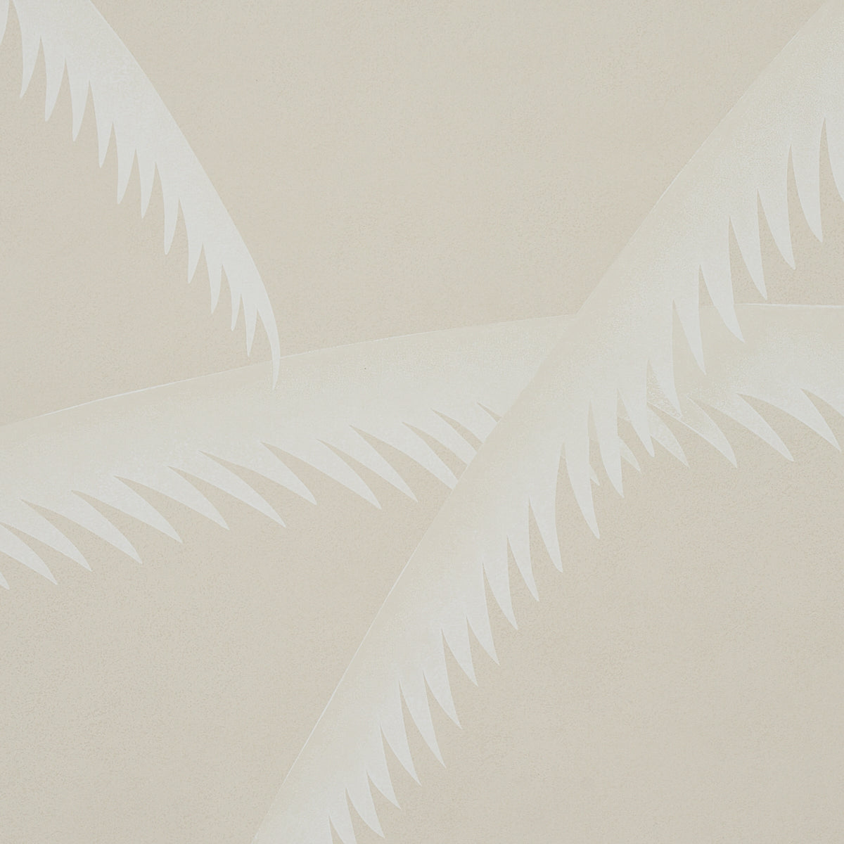 Deco Palms Ivory on Natural by Schumacher Art Deco Palm Frond Wallpaper – Schumacher 5013303