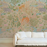 Finches Jungle Panel Set Scenic Jungle Wallpaper in Parchment by Schumacher – 5013310