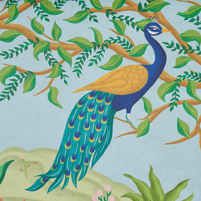 Finches Jungle Panel Set Verdant Scenic Jungle Wallpaper – Schumacher 5013311