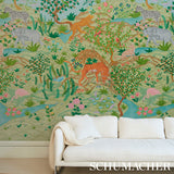Finches Jungle Panel Set Verdant Scenic Jungle Wallpaper – Schumacher 5013311