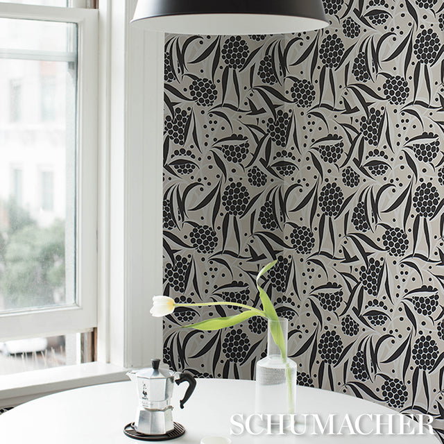 RUBUS Stone Painterly Floral Wallpaper – Schumacher 5013333