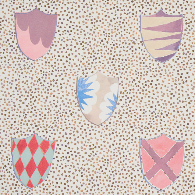 Heraldic Sprezzatura by Happy Menocal Whimsical Shields Wallpaper – Schumacher 5013490