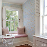 Heraldic Oxford Blue by Happy Menocal Whimsical Shields Wallpaper – Schumacher 5013491