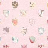 Heraldic Pink by Happy Menocal Whimsical Shields Wallpaper – Schumacher 5013492