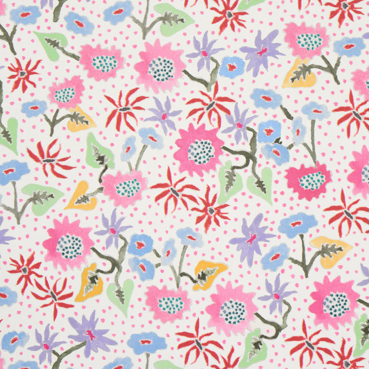 Calico Sprezzatura by Happy Menocal Multicolor Microfloral Wallpaper – Schumacher 5013500