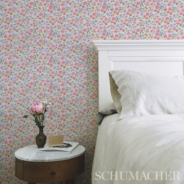 Calico Sprezzatura by Happy Menocal Multicolor Microfloral Wallpaper – Schumacher 5013500