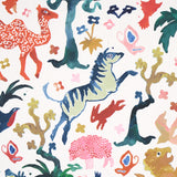 Beasts Multi on Ivory by Happy Menocal Whimsical Animal Wallpaper – Schumacher 5013530