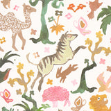Beasts Pink and Gold by Happy Menocal Whimsical Animal Wallpaper – Schumacher 5013532