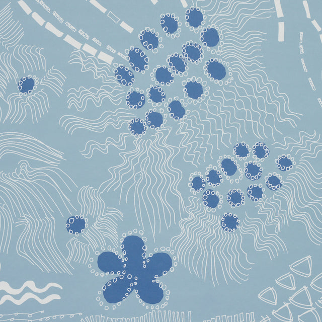 Haven Teal and Navy by Clements Ribeiro Abstract Wallpaper – Schumacher 5013561