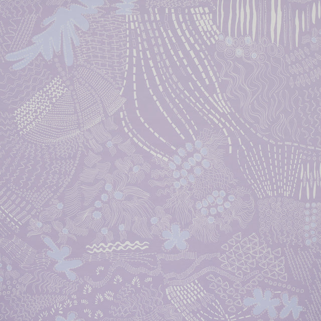 Haven Lilac by Clements Ribeiro for Schumacher - abstract large-scale wallpaper with flowing textures and aboriginal art inspiration