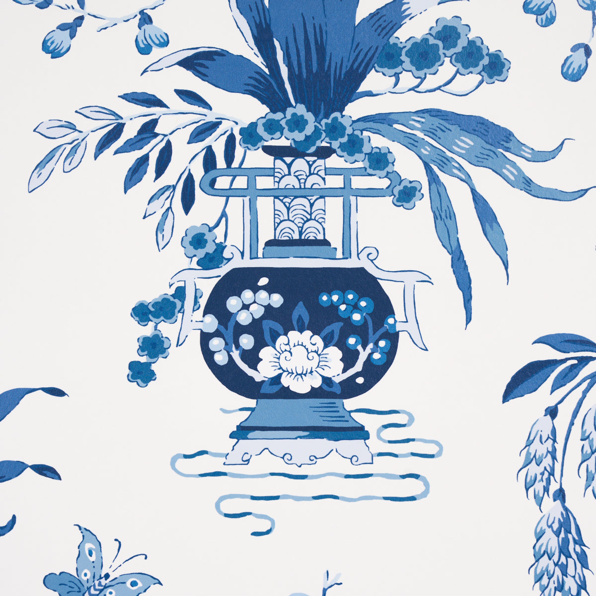 Ming Vase Porcelain by Schumacher Chinoiserie Floral Wallpaper – Schumacher 5013580