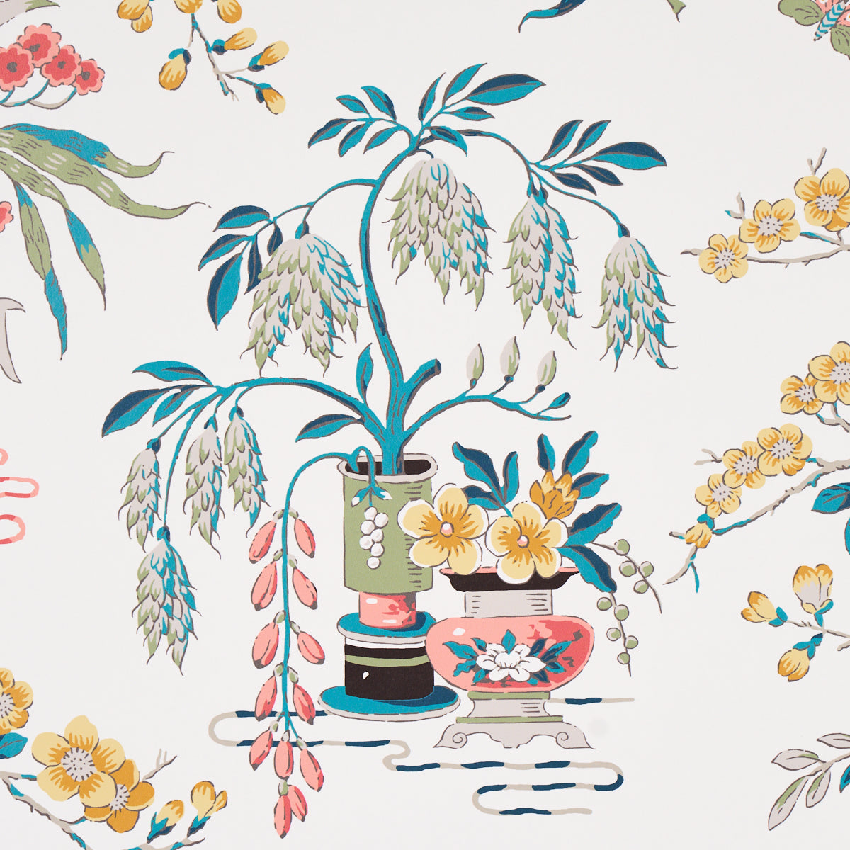 Ming Vase Multi-Colored Chinoiserie Wallpaper by Schumacher – 5013581
