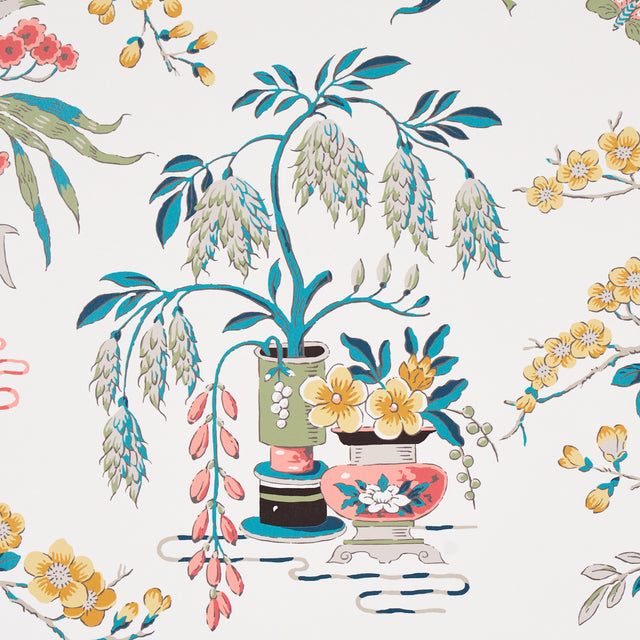 Ming Vase Multi-Colored Chinoiserie Wallpaper by Schumacher – 5013581