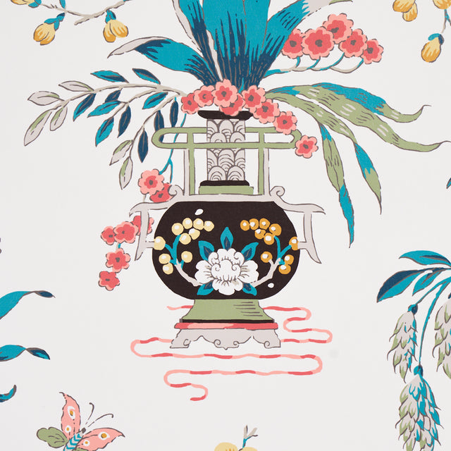 Ming Vase Multi-Colored Chinoiserie Wallpaper by Schumacher – 5013581